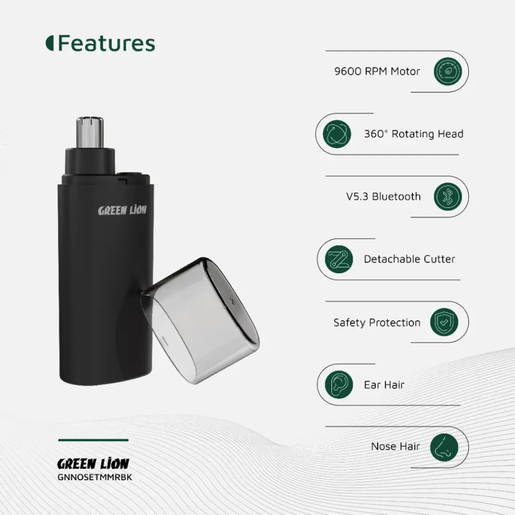 GREEN LION NOSE PRO NOSE AND EAR TRIMMER BLACK GNNOSETMMRBK - Image 5
