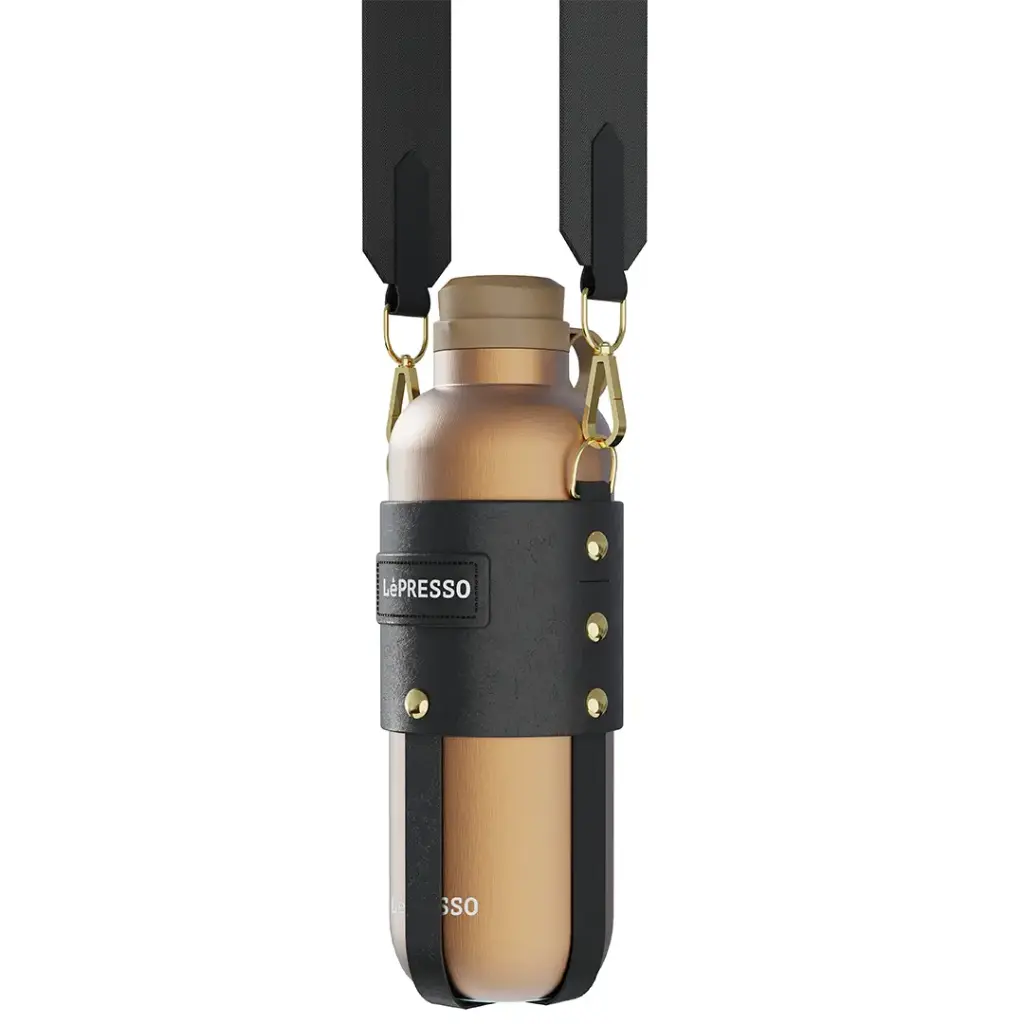 LEPRESSO THERMATRAIL THERMOS BOTTLE WITH CROSSBODY STRAP GOLD LPCFFTT0013GD - Image 2