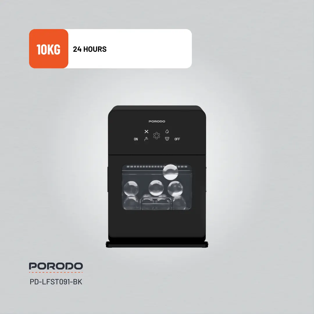 PORODO LIFESTYLE SPHERE SHAPED 260W DUAL SPHERE ICE MAKER 1.6L WITH LCD TOUCH DISPLAY BLACK PDLFST091BK - Image 7