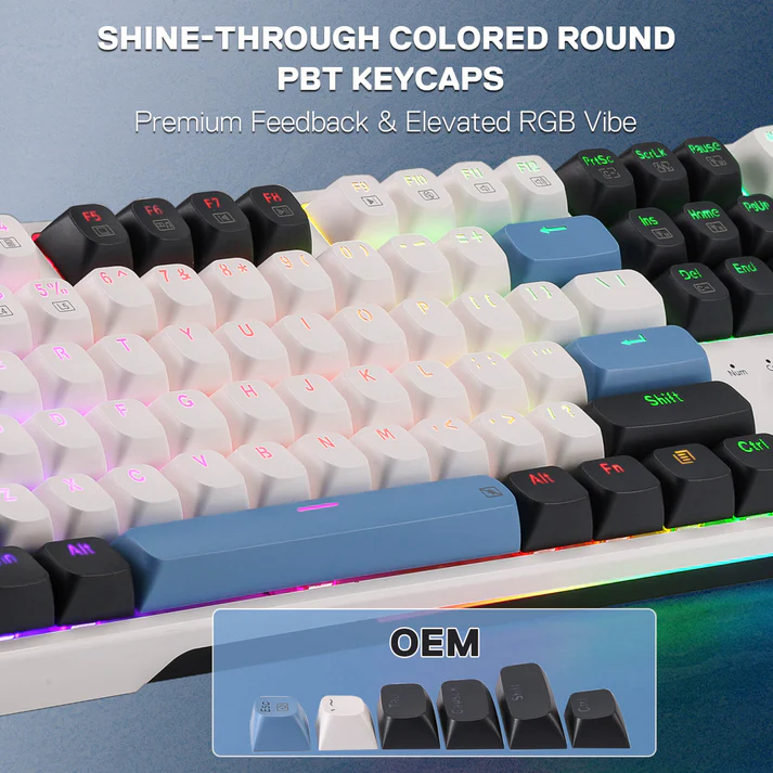 REDRAGON TRUNDLE RGB WIRED 108 KEY MECHANICAL GAMING KEYBOARD K668WGB-RGB - Image 7