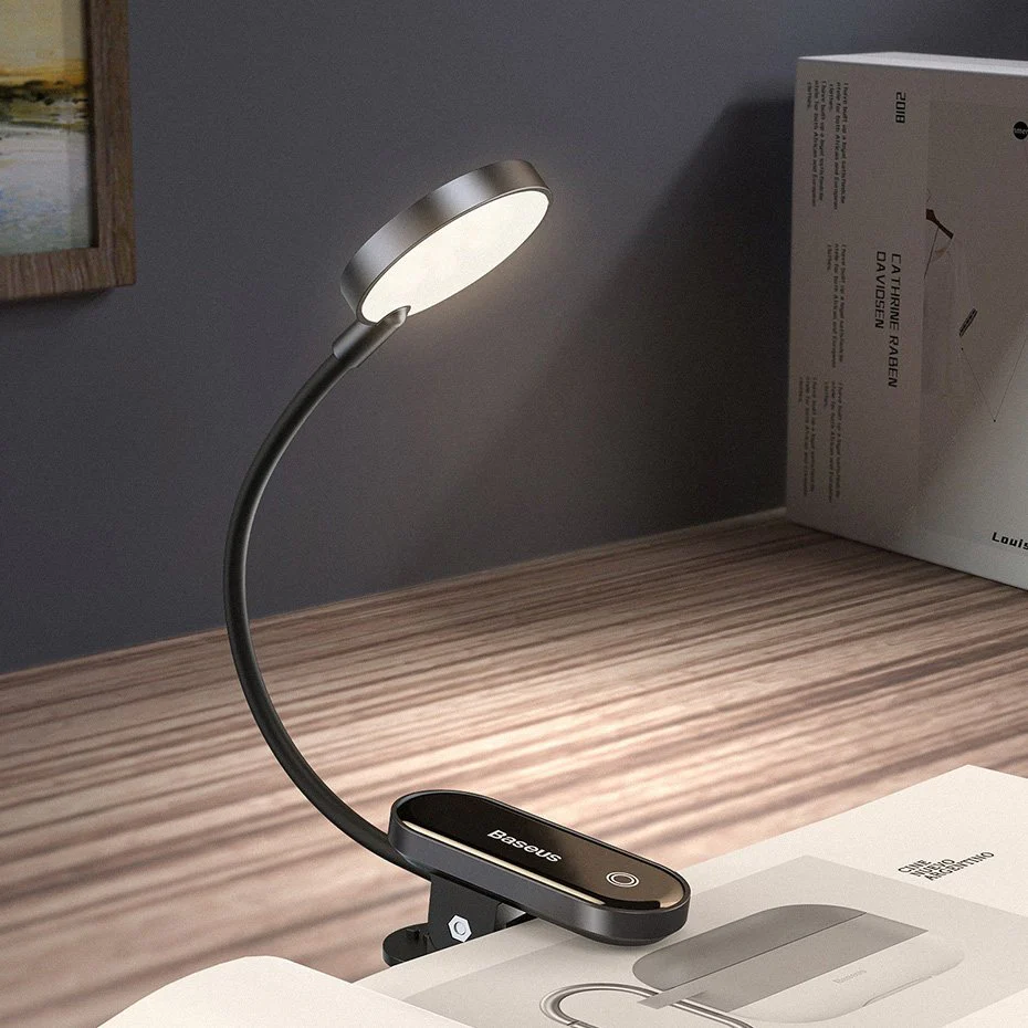 BASEUS COMFORT READING MINI CLIP LAMP DARK GREY DGRAD-0G-GY - Image 4