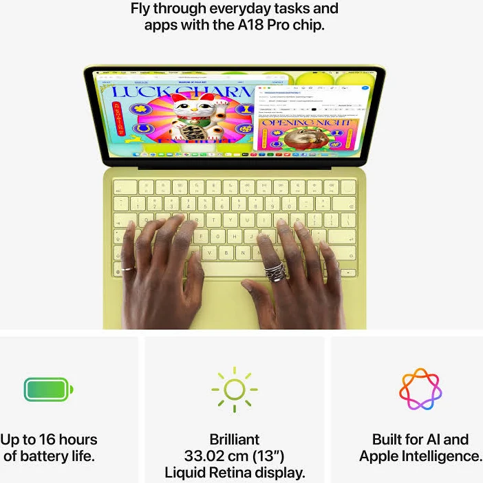 APPLE MACBOOK NEO 13-INCH A18 PRO CHIP 6 CORE CPU 5 CORE GPU 8GB 512GB TOUCH ID ENGLISH CITRUS MHFE4 - Image 7
