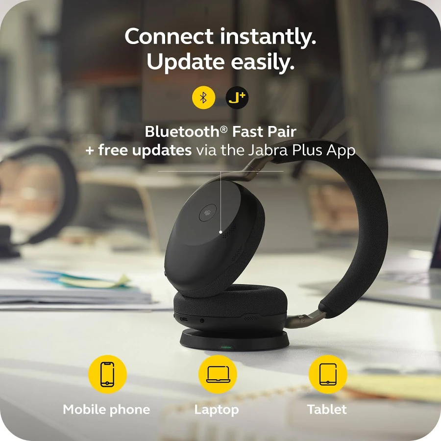 JABRA EVOLVE 3 75 MS WIRELESS HEADSET LINK390A BLACK-37599-999-999 - Image 5