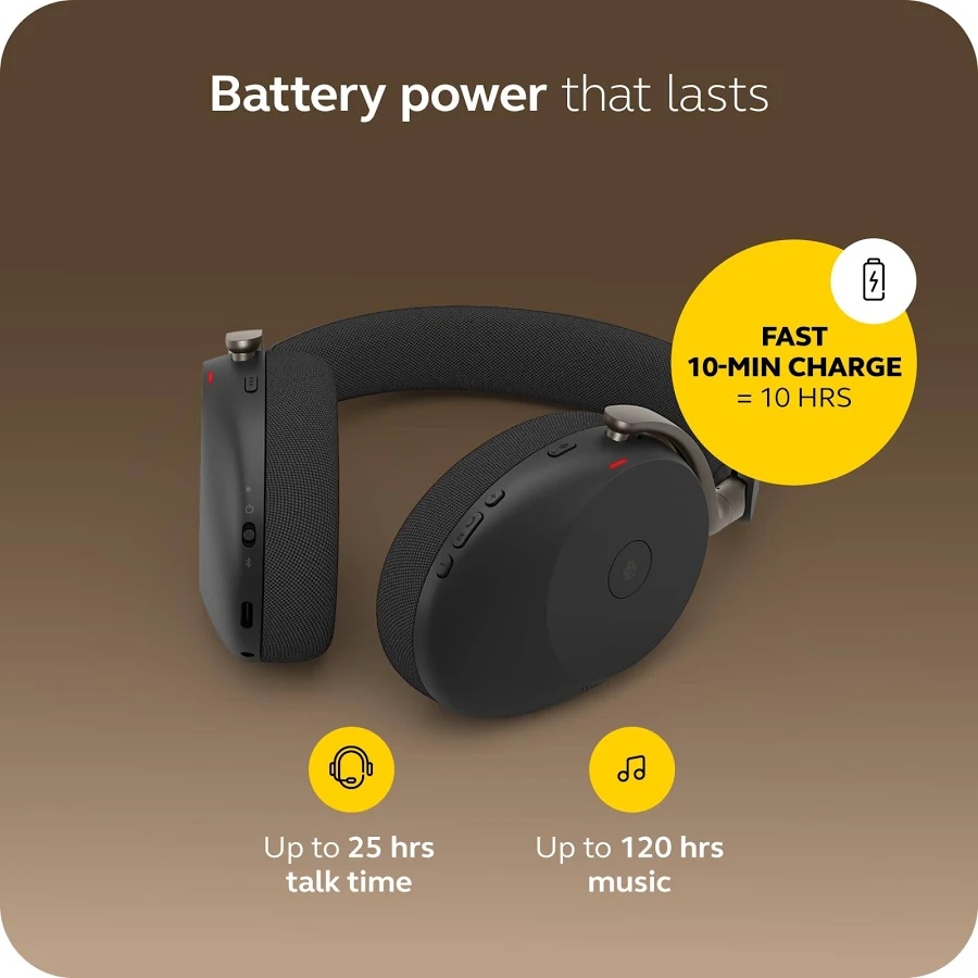 JABRA EVOLVE 3 75 MS WIRELESS HEADSET LINK390A BLACK-37599-999-999 - Image 2