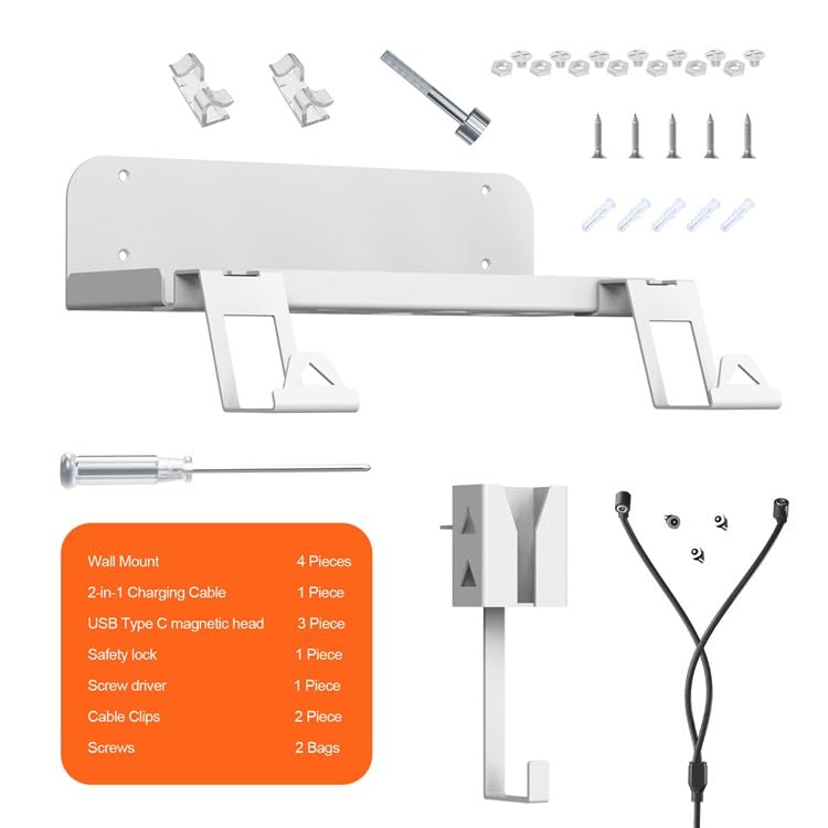 SONY PS5 WALL MOUNT STORAGE STAND WITH 2 IN 1 CHARGING CABLE - Image 4
