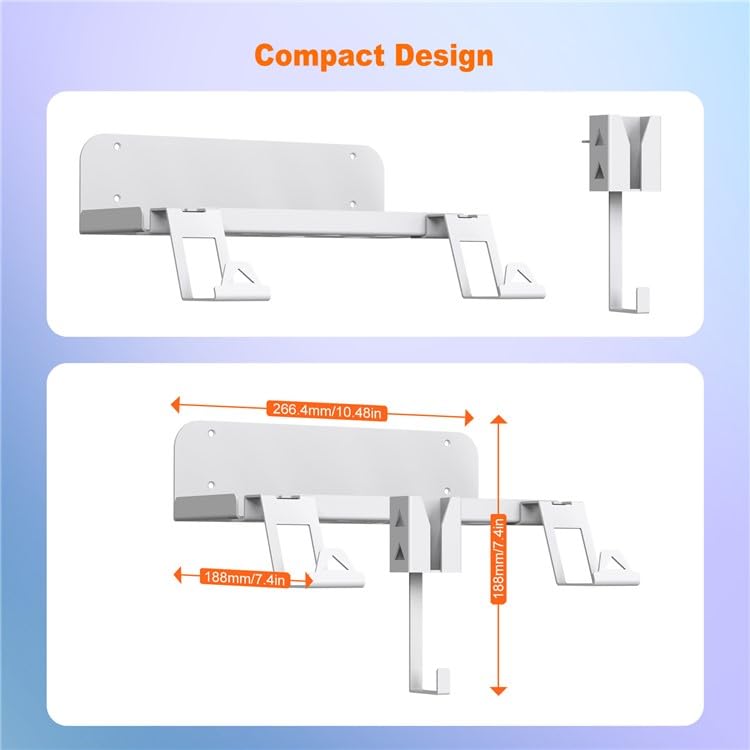 SONY PS5 WALL MOUNT STORAGE STAND WITH 2 IN 1 CHARGING CABLE - Image 6