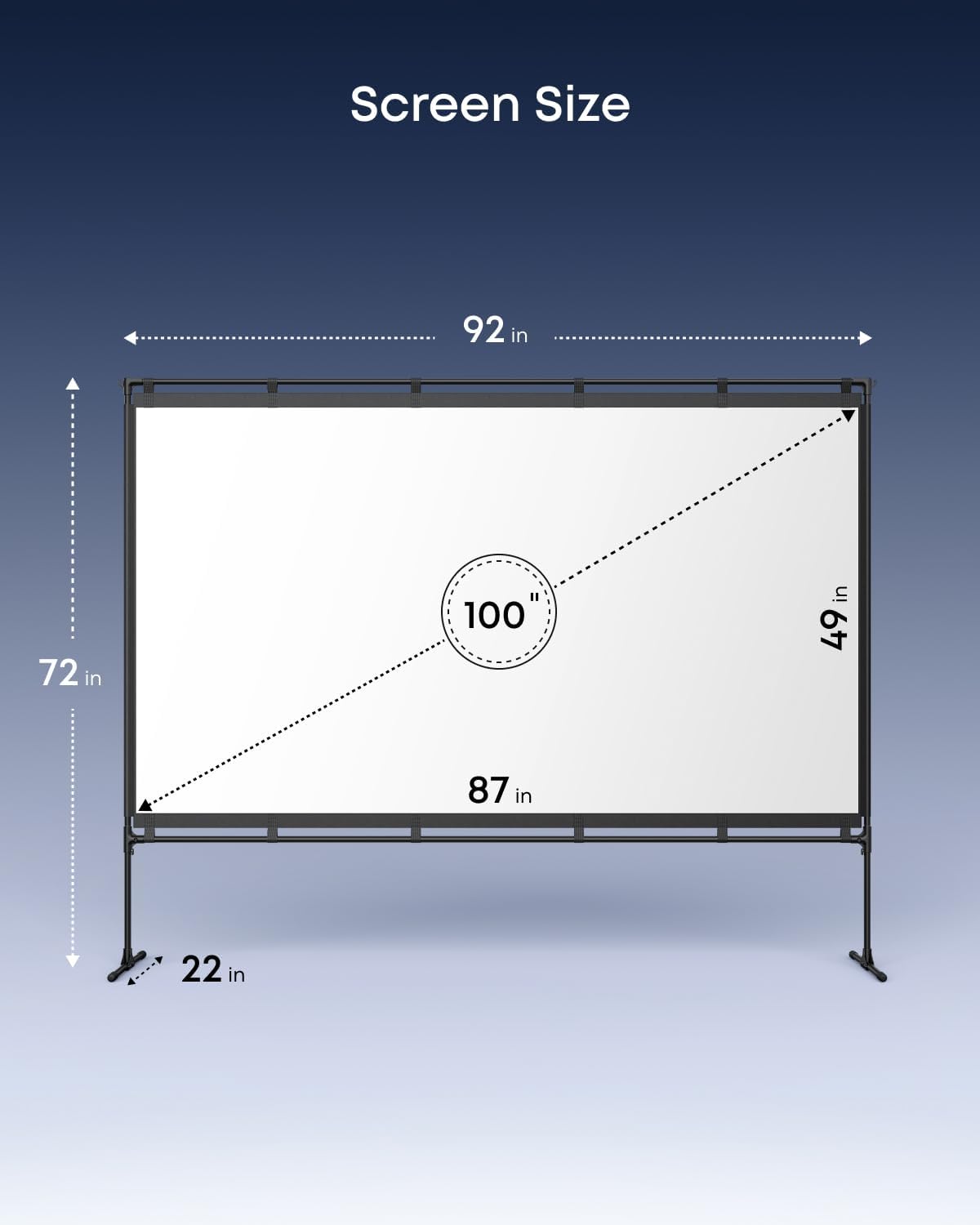 ANKER NEBULA 100-INCH OUTDOOR PROJECTOR SCREEN WITH STAND D2010111 - Image 7