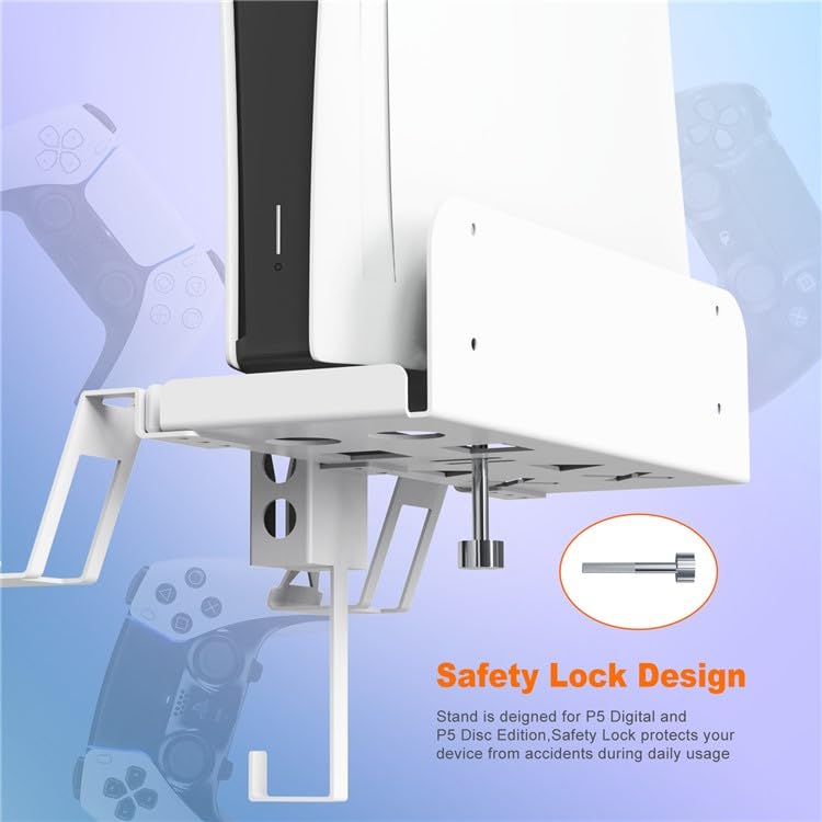 SONY PS5 WALL MOUNT STORAGE STAND WITH 2 IN 1 CHARGING CABLE - Image 5