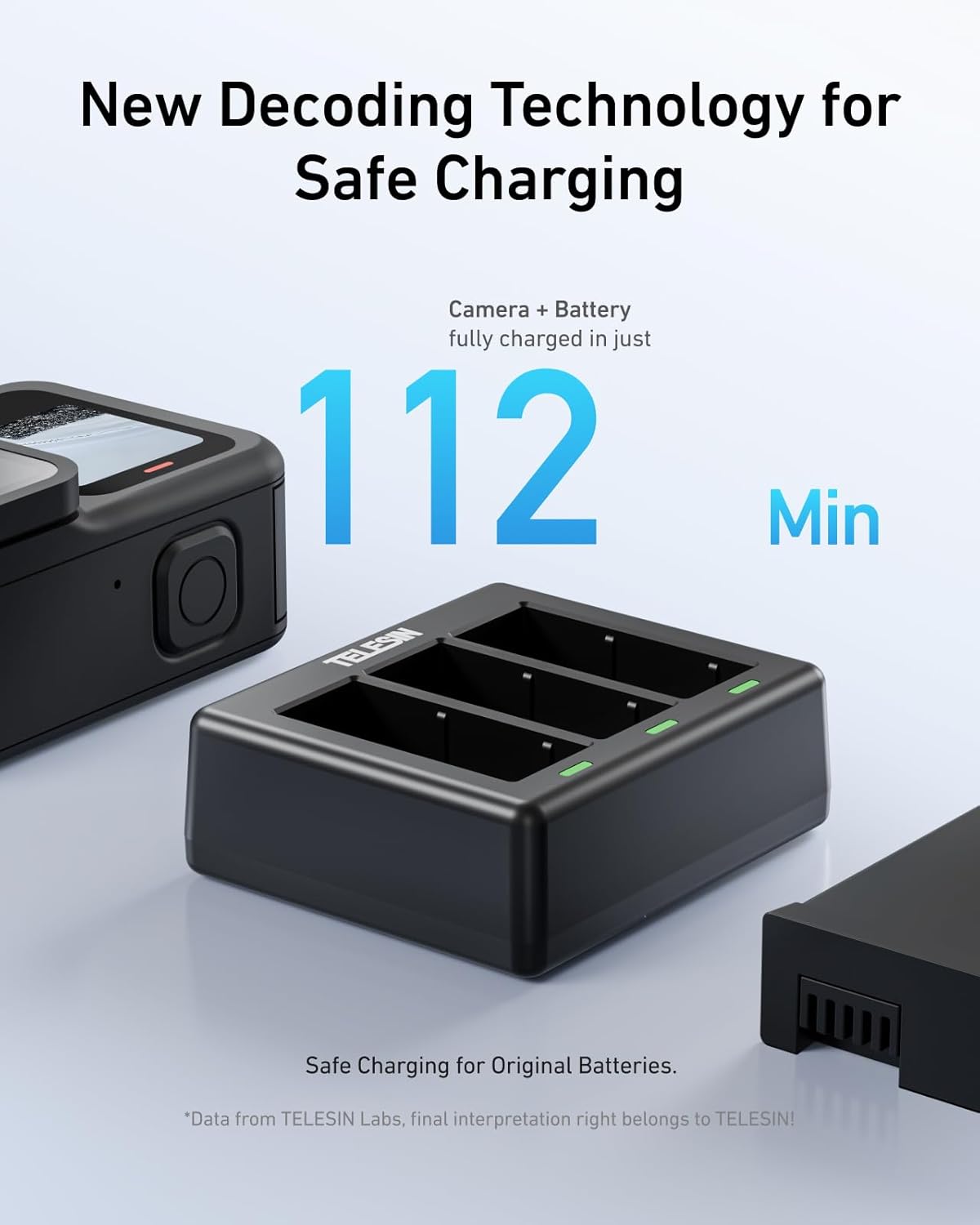 TELESIN GOPRO HERO 13 BATTERY CHARGER BOX WITH 2 BATTERIES S0-ECB-07-TGP - Image 3