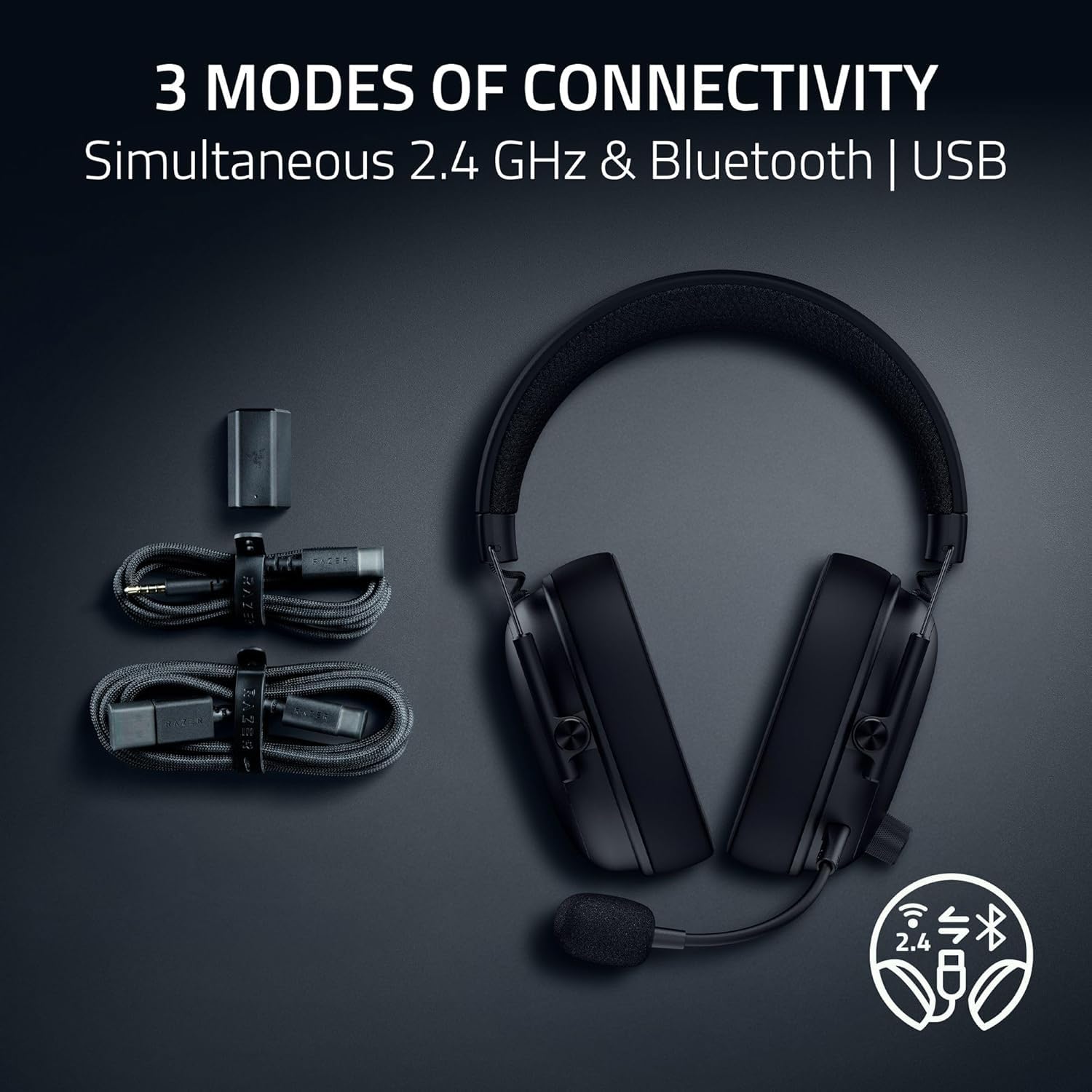 RAZER BLACKSHARK V3 WIRELESS ESPORTS GAMING HEADSET BLACK RZ04-05410100-R3M1 - Image 8