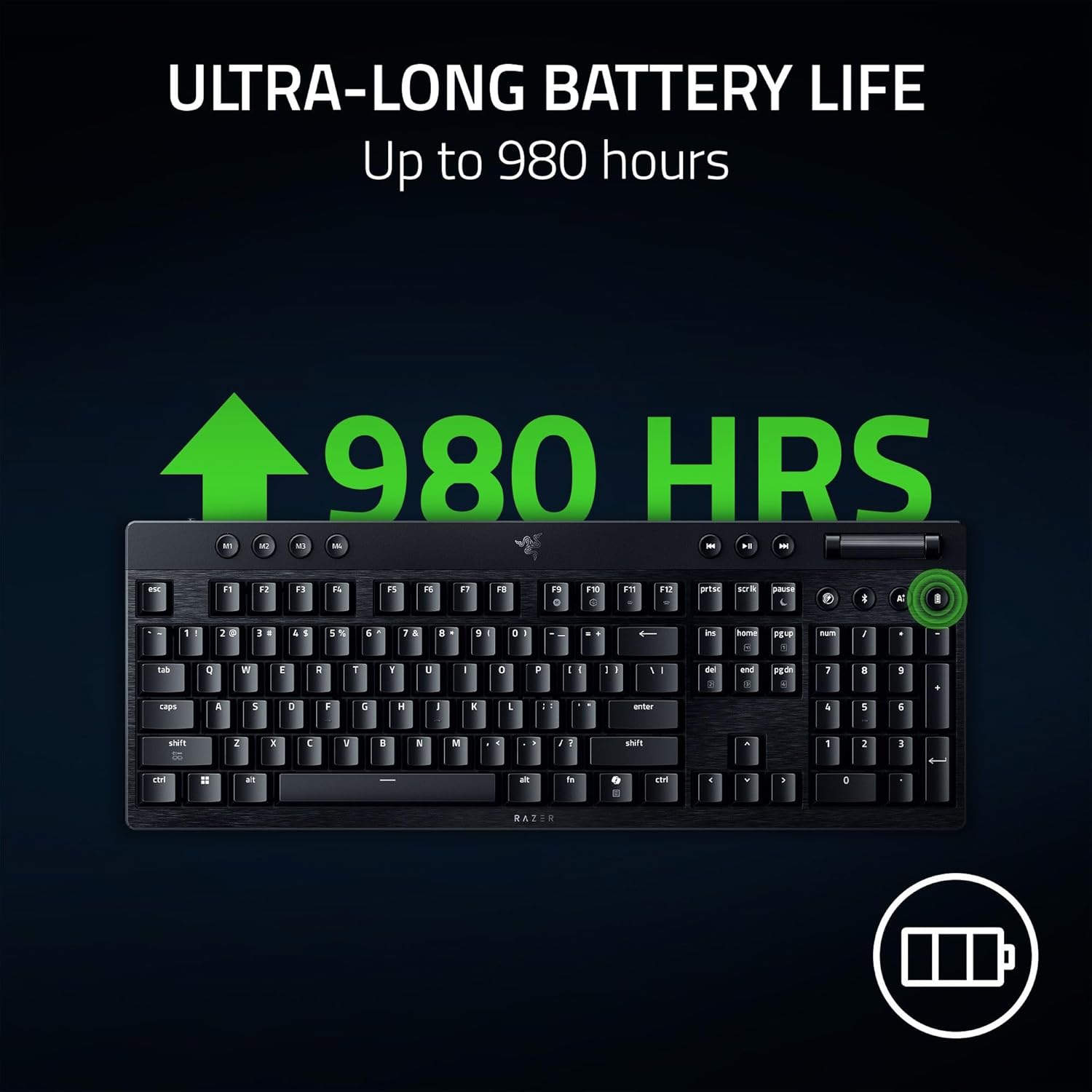 RAZER BLACKWIDOW V4 HYPERSPEED WIRELESS LOWPROFILE MECHANICAL GAMING KEYBOARD RZ03-05450500-R3M1 - Image 10