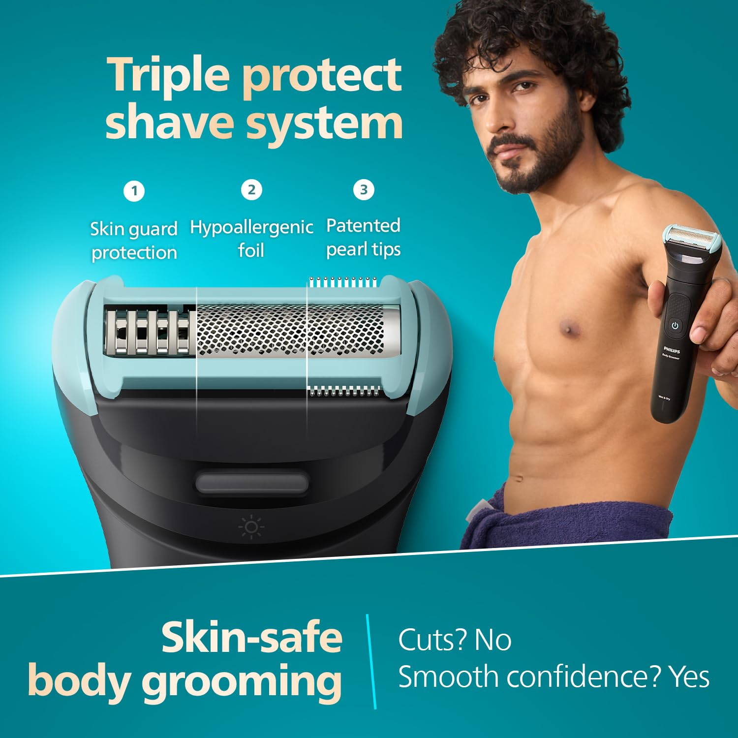 PHILIPS BODYGROOMER 7000 SERIES 2D FLEXING HEAD SHAVER BLACK BG747015 - Image 4