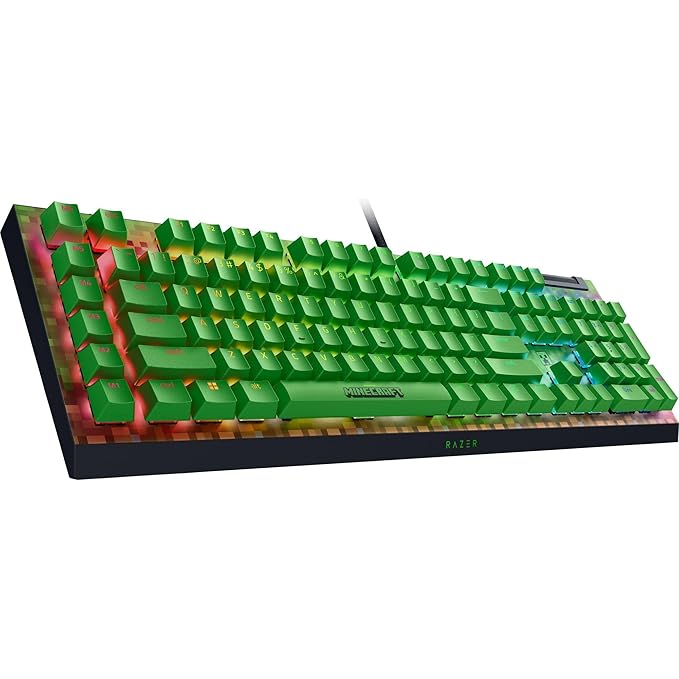 RAZER BLACKWIDOW V4 X MECHANICAL GAMING KEYBOARD GREEN SWITCHES MINECRAFT EDITION RZ03-04704100-R3M1 - Image 4