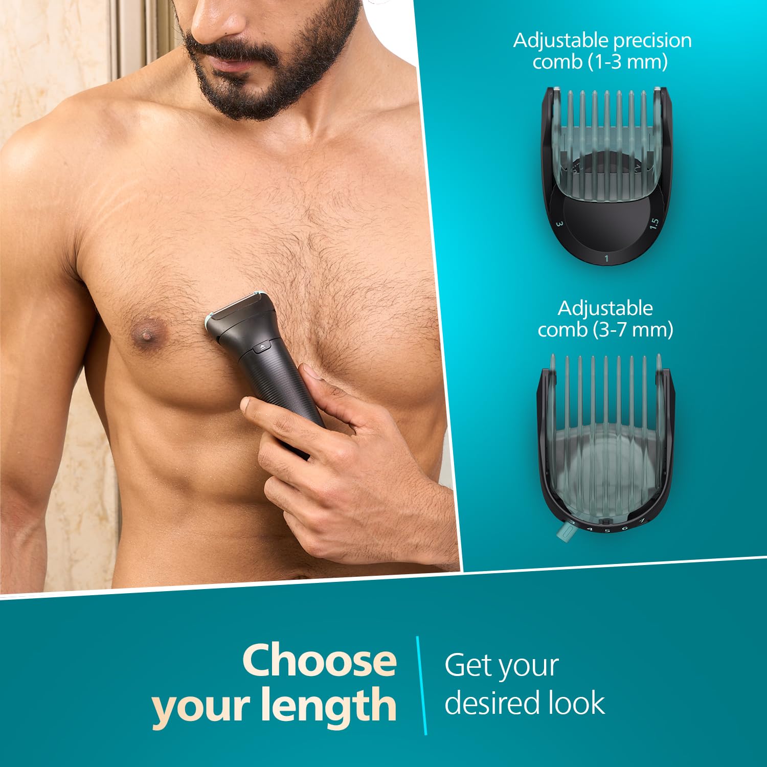 PHILIPS BODYGROOMER 7000 SERIES 2D FLEXING HEAD SHAVER BLACK BG747015 - Image 5