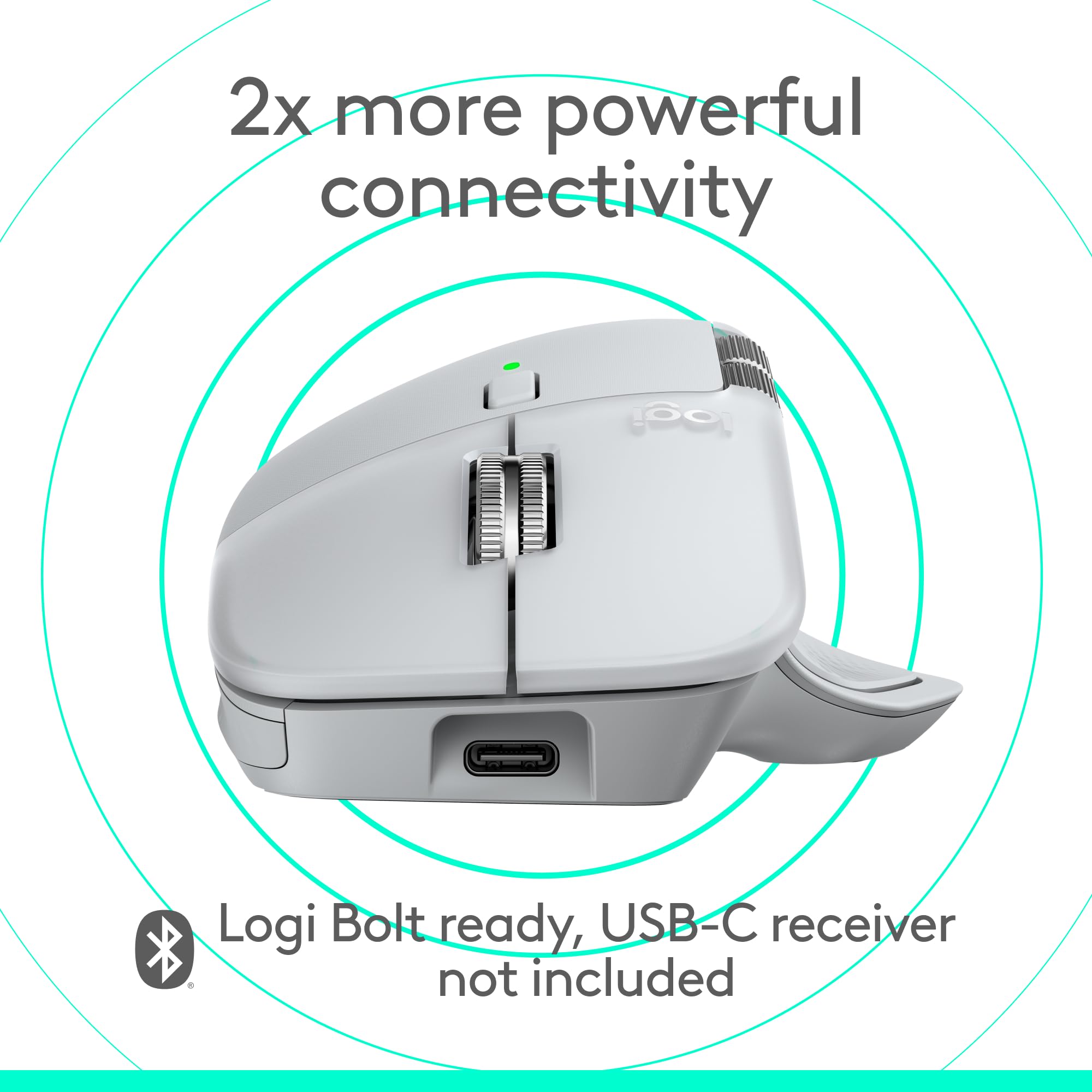 LOGITECH MX MASTER 4 WIRELESS MOUSE PALE GREY 910-007563 - Image 6