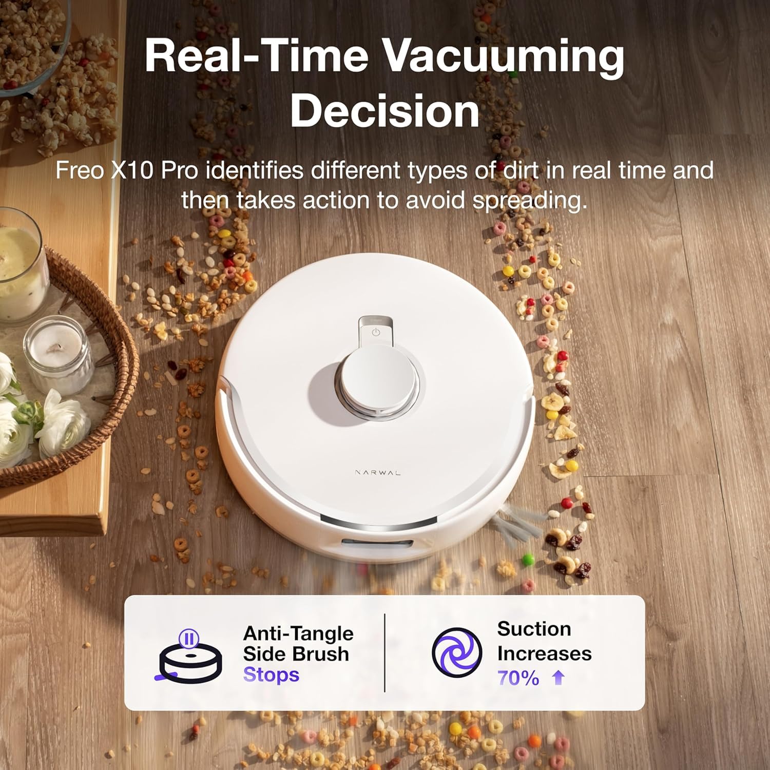 NARWAL FREO X10 PRO ROBOT VACUUM AND MOP COMBO WHITE NRL-RC-FREO-X10PRO-WHI - Image 4