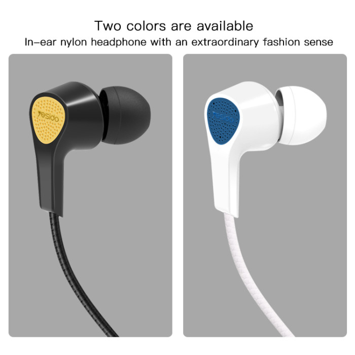 YESIDO 3.5MM WIRED EARPHONE BLACK YH25 - Image 3