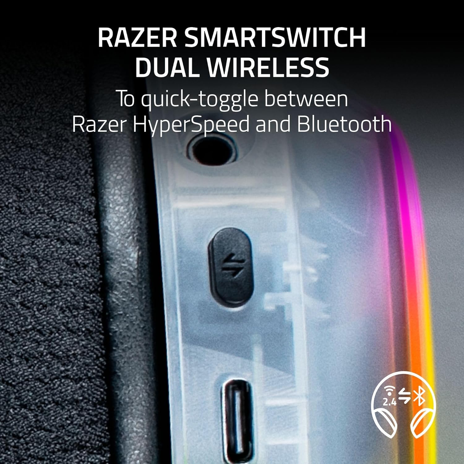 RAZER BARRACUDA X CHROMA WIRELESS GAMING HEADSET PHANTOM WHITE RZ04-05220400-R3M1 - Image 4