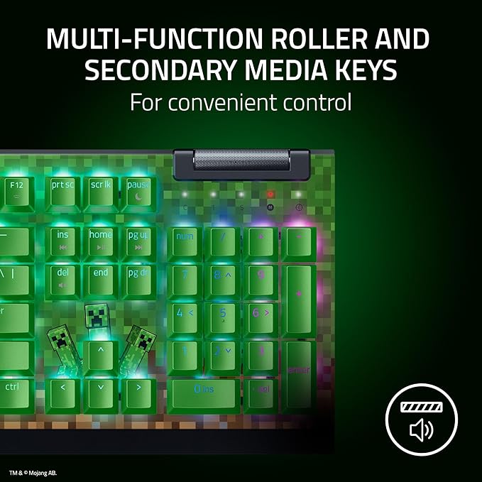 RAZER BLACKWIDOW V4 X MECHANICAL GAMING KEYBOARD GREEN SWITCHES MINECRAFT EDITION RZ03-04704100-R3M1 - Image 5