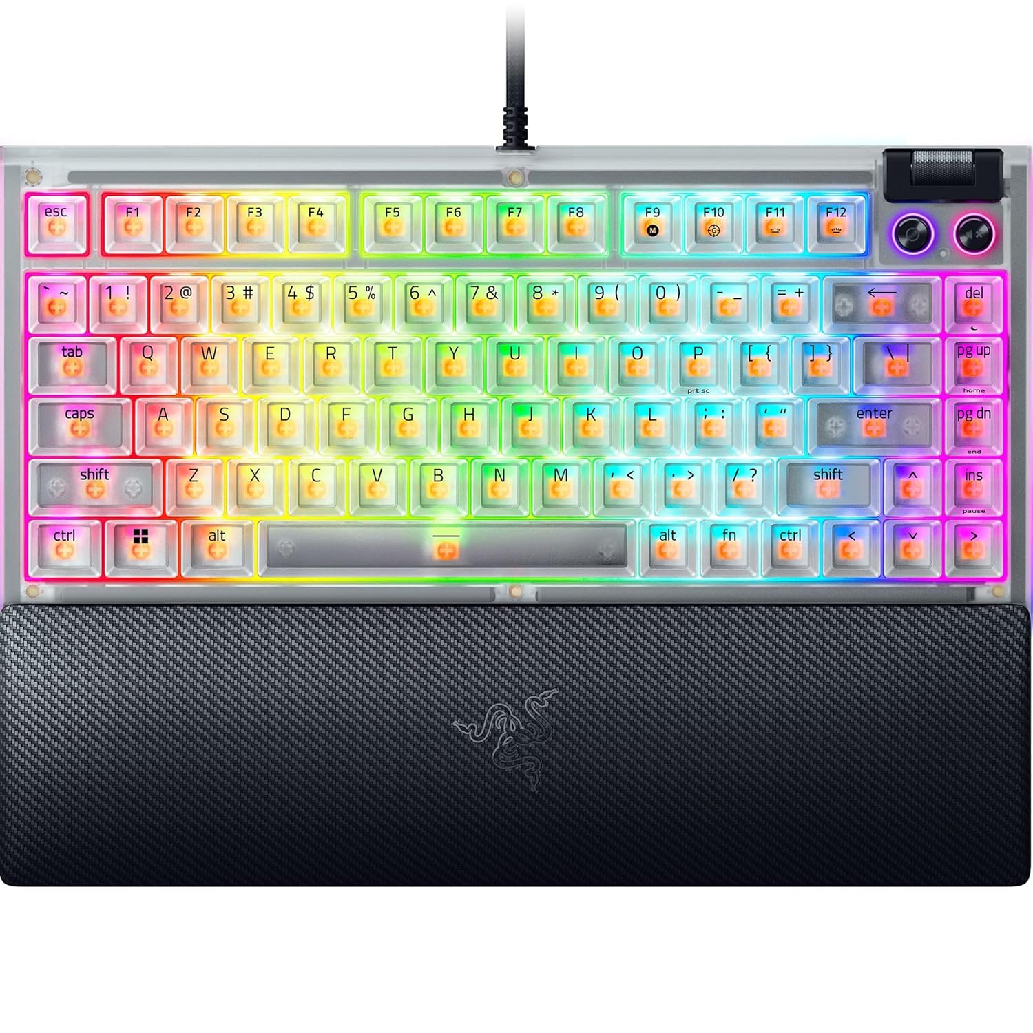 RAZER BLACKWIDOW V4 75% PHANTOM WHITE HOT-SWAP ENABLED MECHANICAL GAMING KEYBOARD RZ03-05003500-R3M1 - Image 2