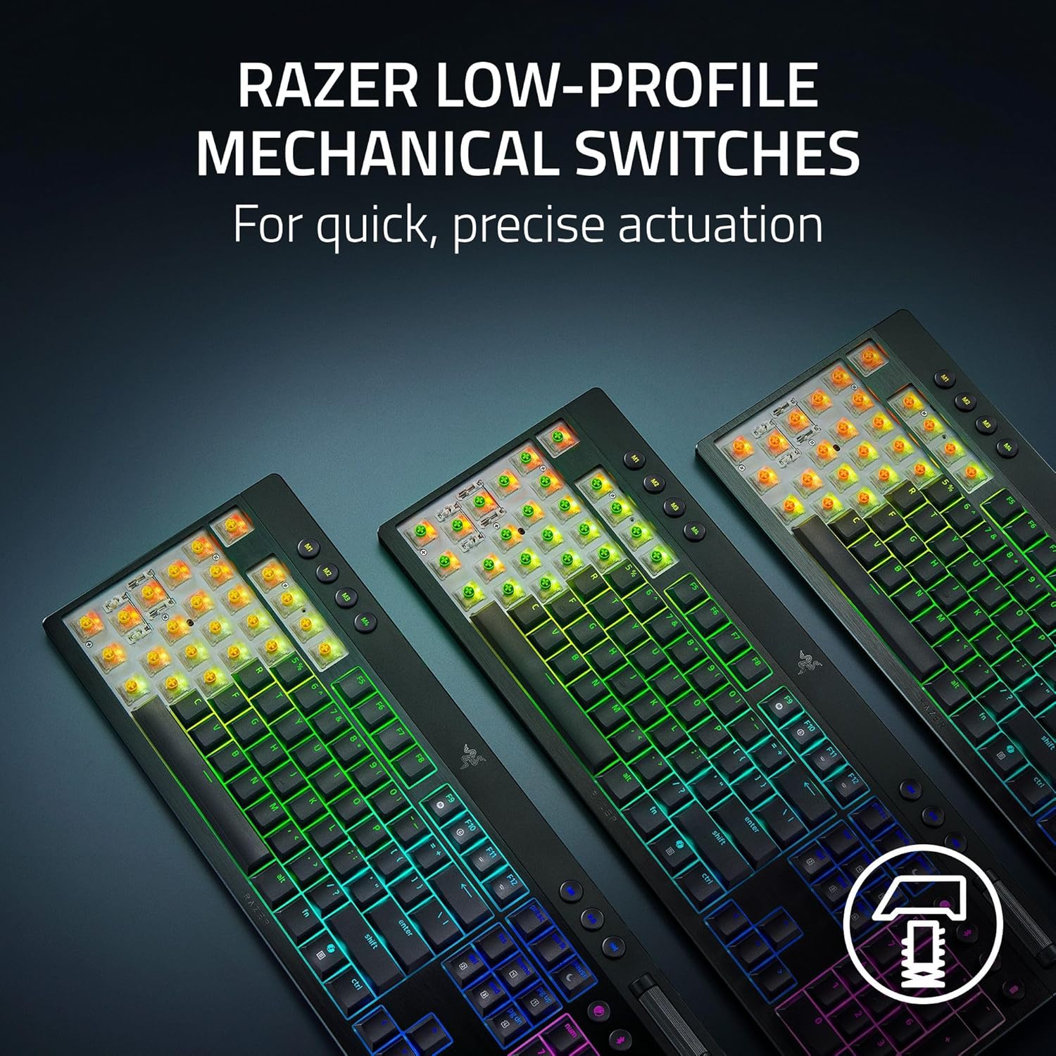 RAZER BLACKWIDOW V4 HYPERSPEED WIRELES GAMING KEYBOARD YELLOW LINEAR SW RZ03-05271500-R3M1 - Image 2