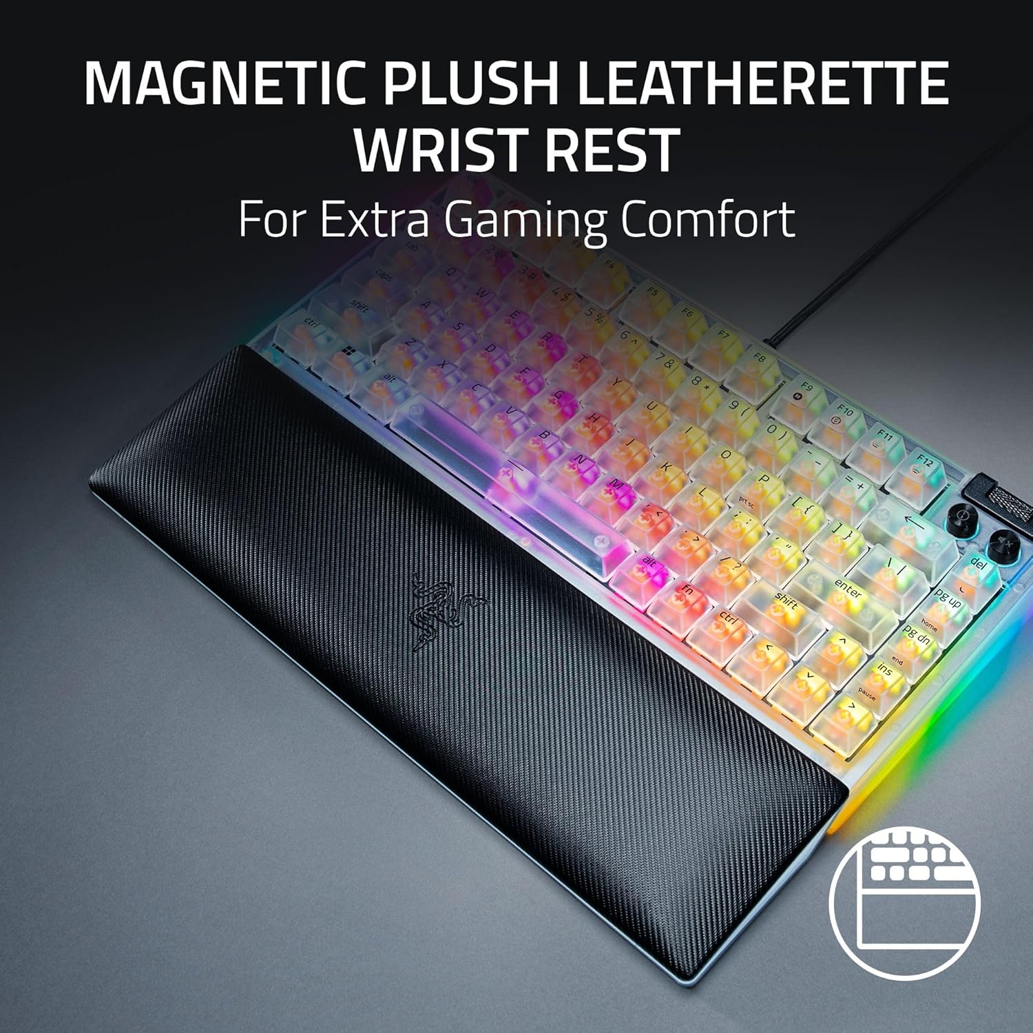 RAZER BLACKWIDOW V4 75% PHANTOM WHITE HOT-SWAP ENABLED MECHANICAL GAMING KEYBOARD RZ03-05003500-R3M1 - Image 8