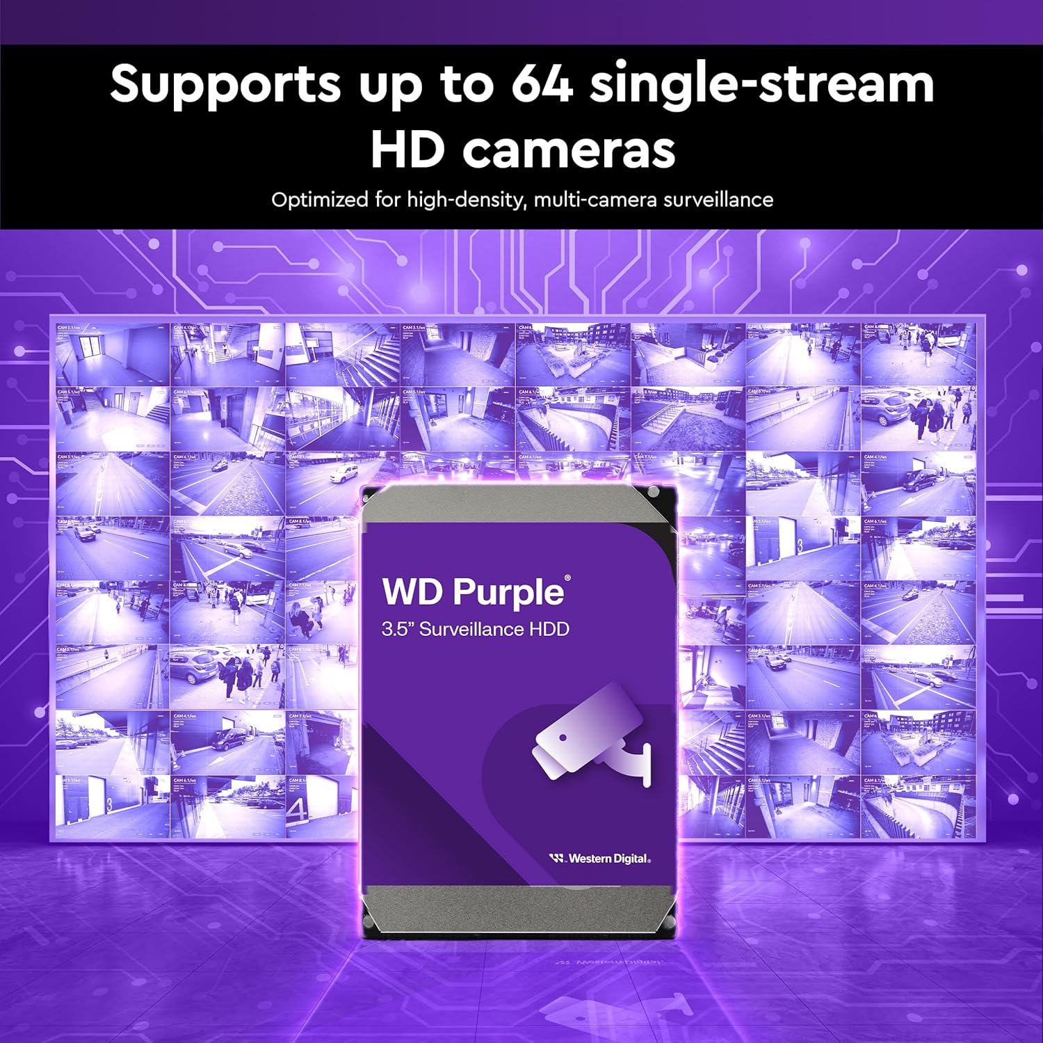 WD 8TB PURPLE SURVEILLANCE SATA 6GBS 256MB CACHE 3.5 INCH INTERNAL HARD DRIVE WD85PURZ - Image 4
