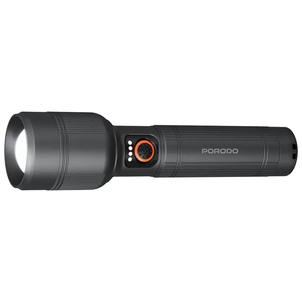 PORODO LIFESTYLE LUMALITE 1200 RECHARGEBLE FLASHLIGHT GRAY PDFL5101GY - Image 2