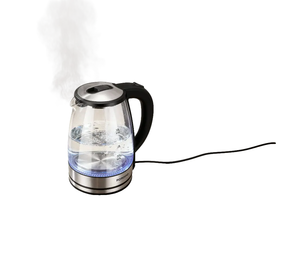 PORODO LIFESTYLE PYRO T1 ELECTRIC GLASS KETTLE 360 ROTATING BASE CLEAR PDLFST18ACL - Image 2