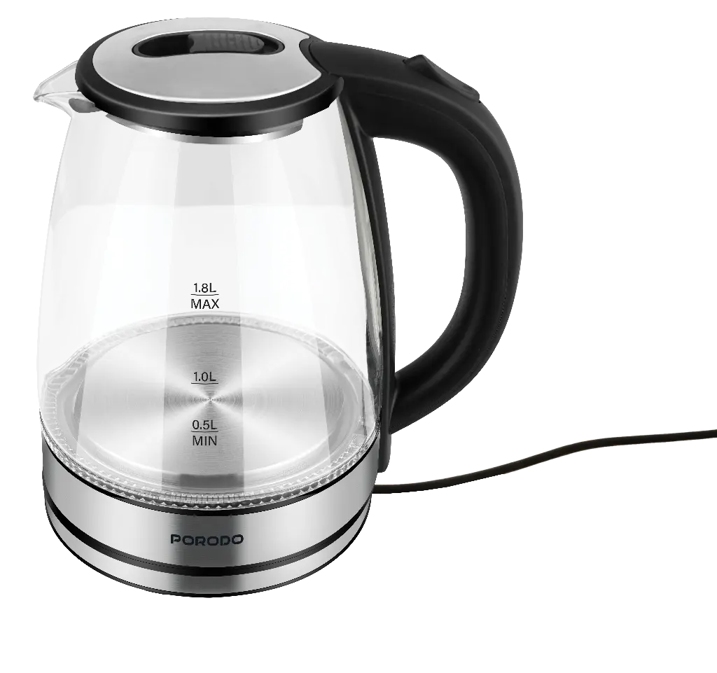 PORODO LIFESTYLE PYRO T1 ELECTRIC GLASS KETTLE 360 ROTATING BASE CLEAR PDLFST18ACL - Image 3