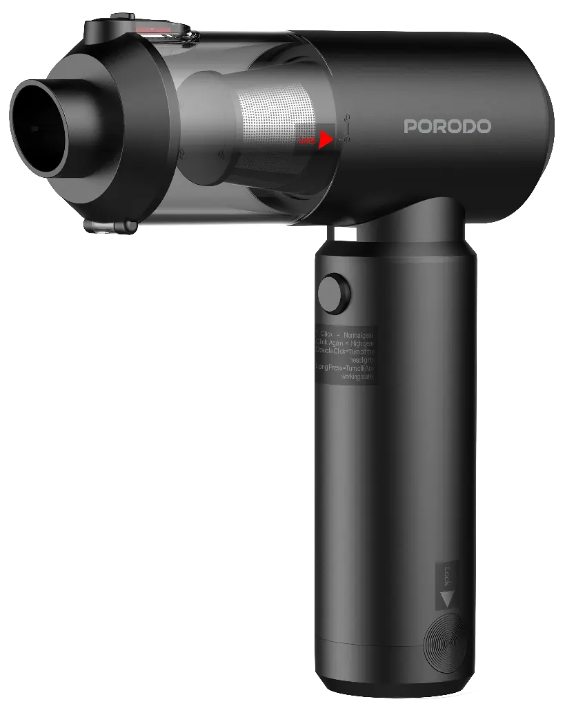 PORODO TORNADO PRIME PORTABLE VACUUM CLEANER AND BLOWER 6000MAH POWER BANK BLACK-PDS5BK - Image 2