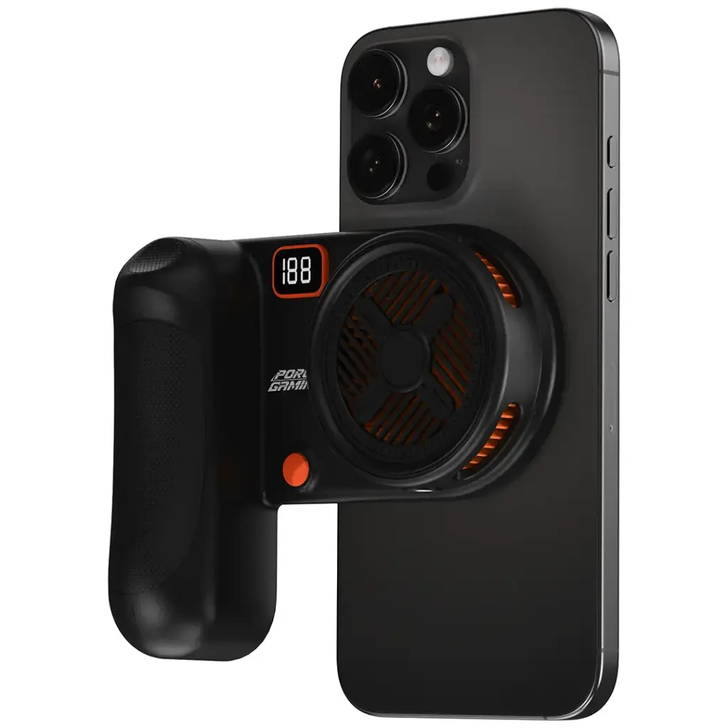 PORODO GAMING ARCTICCHILL MAGNETIC PHONE COOLER WITH ULTRA QUIET FAN BLACK/ORANGE PDXMPCBKOG - Image 3