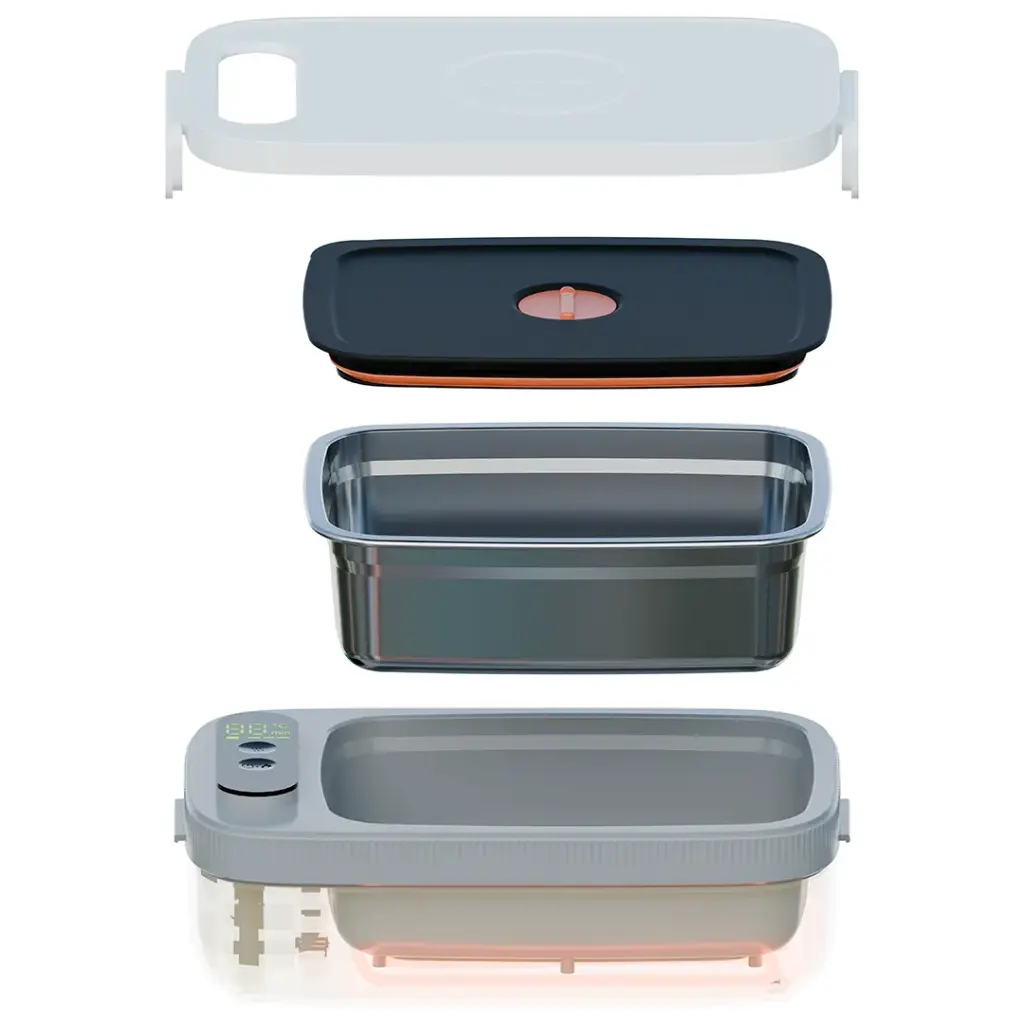 PORODO LIFESTYLE LUNCHMATE DUAL MODE ELECTRIC LUNCH BOX WHITE PDLFSTL0376WH - Image 3