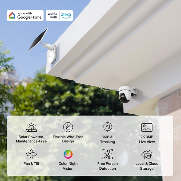 TP-LINK TAPO 2K SOLAR POWERED PAN-TILT SECURITY CAMERA KIT TAPO C610 KIT - Image 3