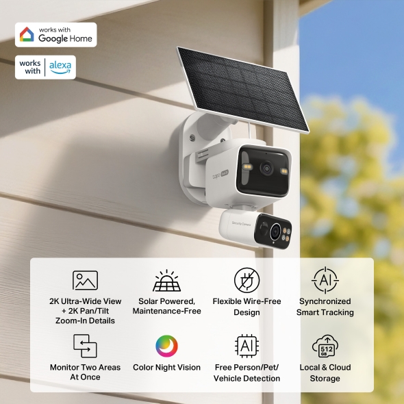 TP-LINK TAPO SOLAR POWERED DUAL LENS PAN-TILT SECURITY CAMERA KIT TAPO C645D KIT - Image 4
