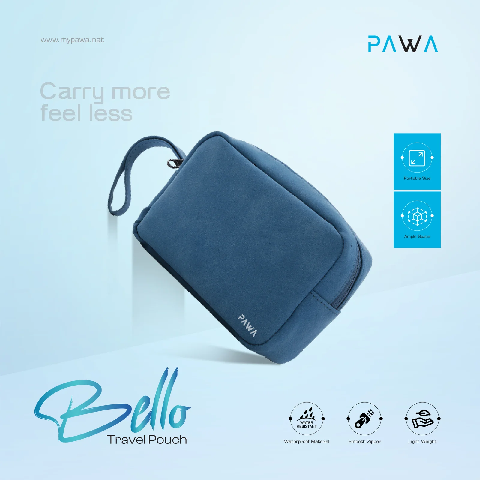 PAWA BELLO TRAVEL POUCH BLUE PW-TPHBG069-BL - Image 2