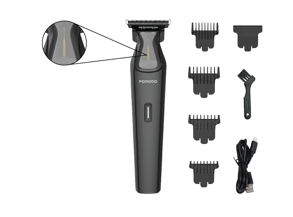 PORODO LIFESTYLE SPINE RECHARGEABLE TRIMMER BLACK PDLFSTD21BK - Image 2