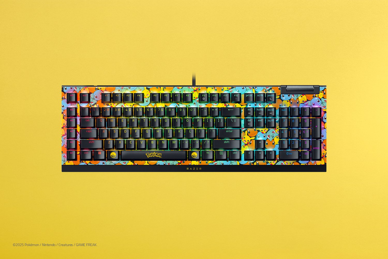 RAZER BLACKWIDOW V4 X MECHANICAL GAMING KEYBOARD POKMON KANTO STARTERS EDITION RZ03-04704200-R3M1 - Image 3