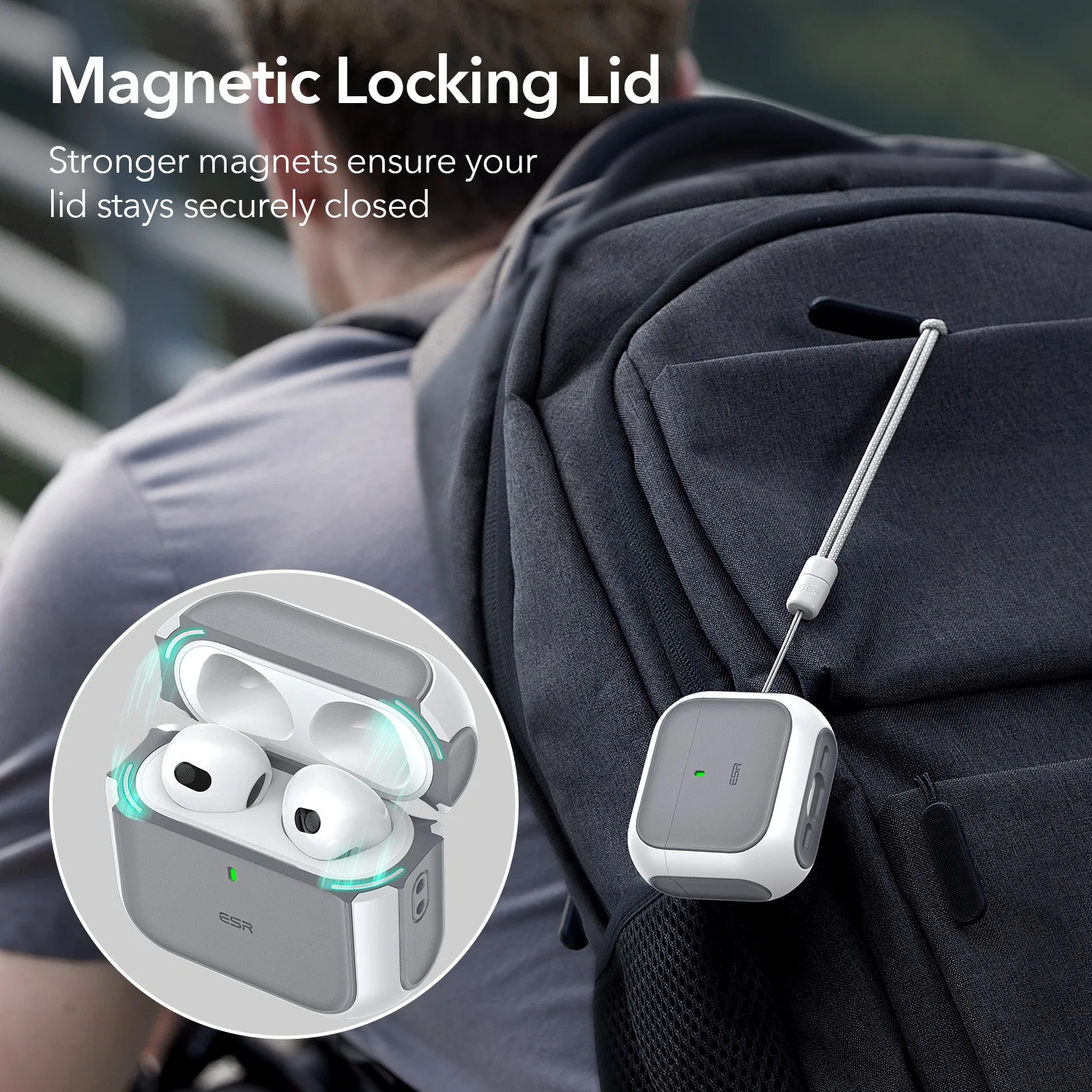 ESR ORBIT HYBRID CASE (HALO LOCK) COMPATIBLE WITH AIRPODS 4 BLUE 1CO110401 - Image 3