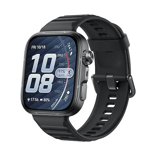 HUAWEI WATCH FIT 5 PRO BLACK ALUMINUM ALLOY CASE BLACK FLUOROELASTOMER STRAP NKI-B29 55020HRF - Image 2