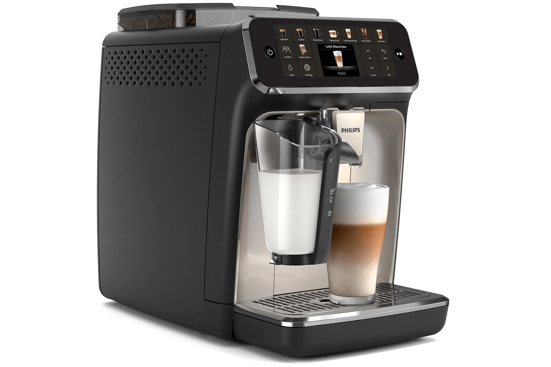 PHILIPS FULLY AUTOMATIC ESPRESSO MACHINE WITH LATTEGO 5500 SERIES BLACK EP554790 - Image 3