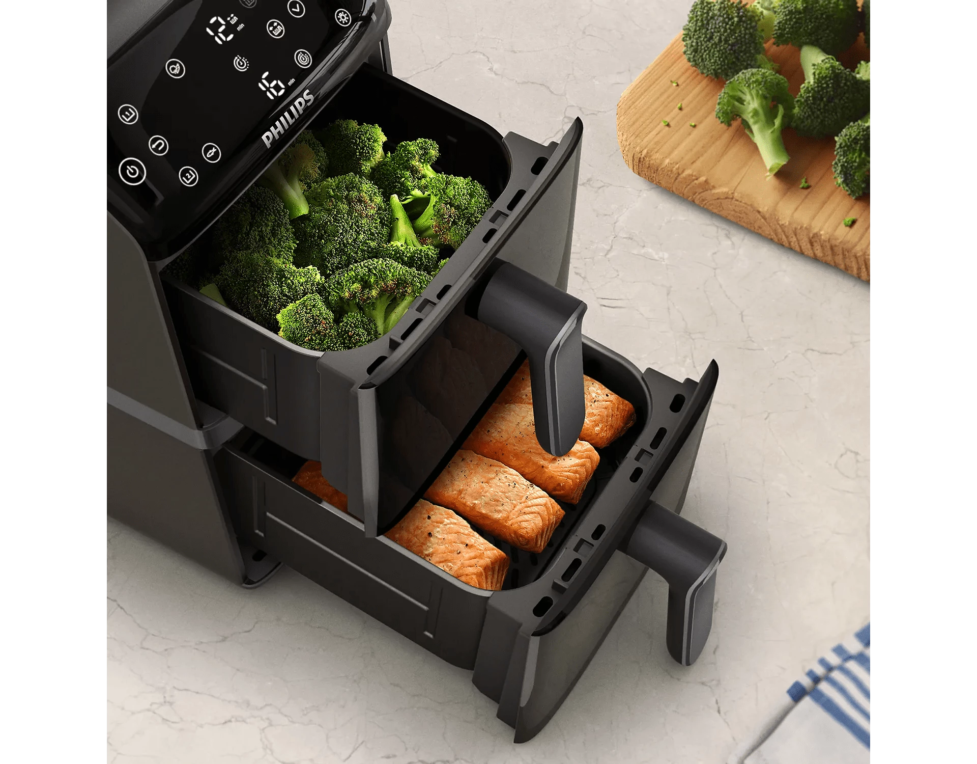 PHILIPS AIRFRYER 4000 SERIES STACKED DUAL BASKET BLACK NA46009 - Image 10