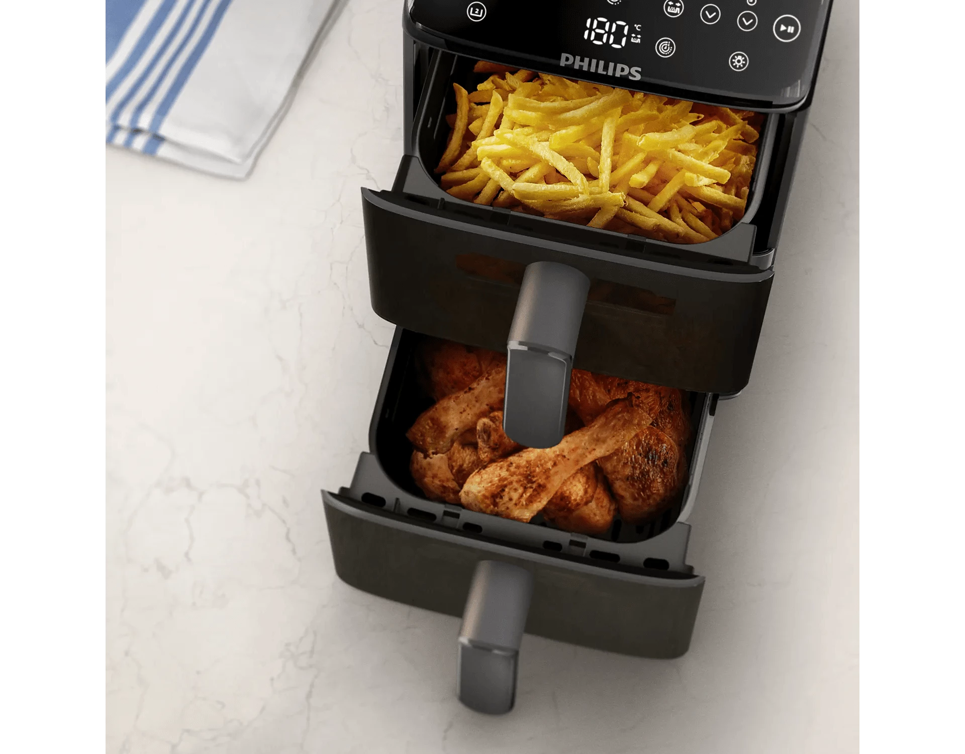 PHILIPS AIRFRYER 4000 SERIES STACKED DUAL BASKET BLACK NA46009 - Image 5