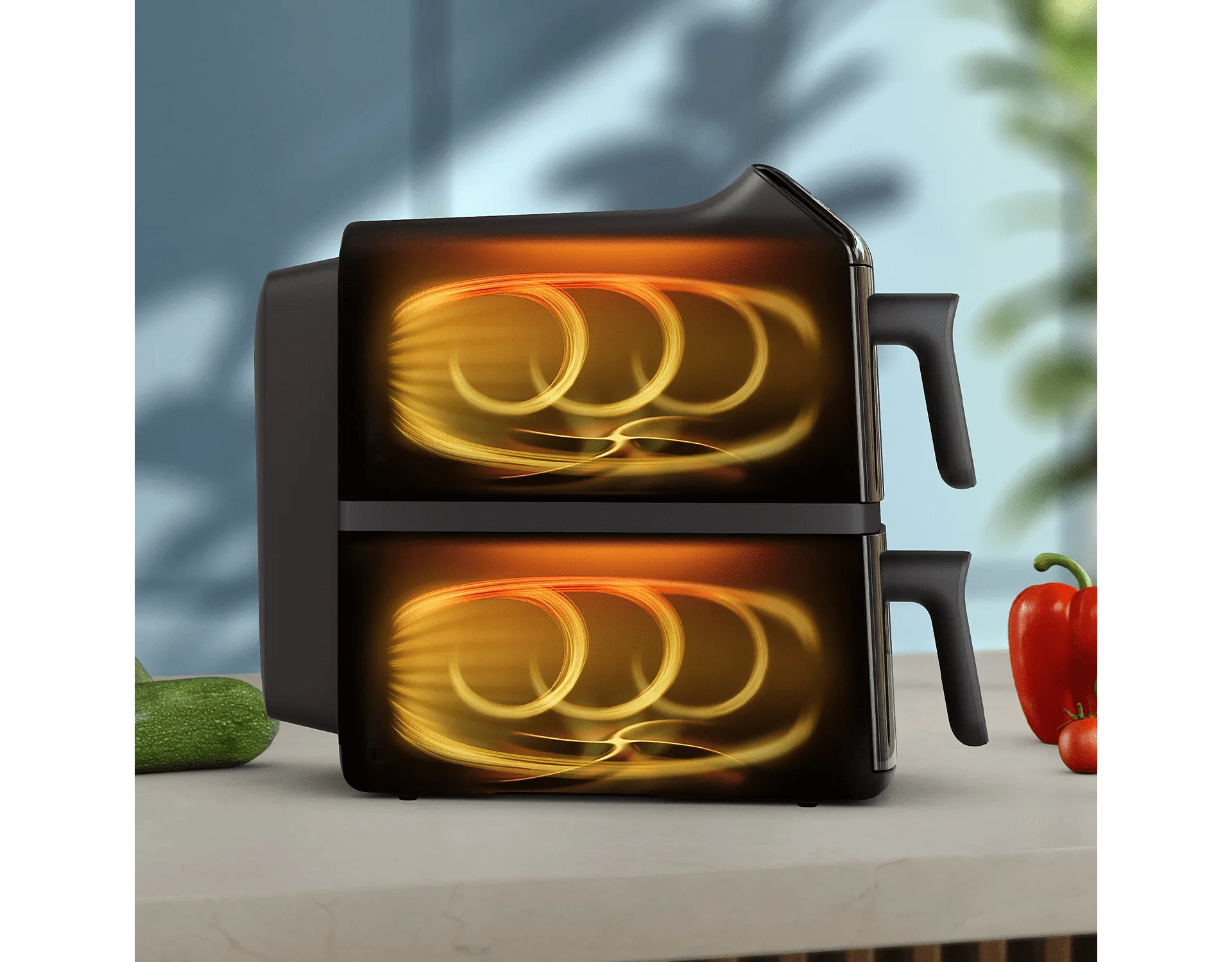 PHILIPS AIRFRYER 4000 SERIES STACKED DUAL BASKET BLACK NA46009 - Image 4