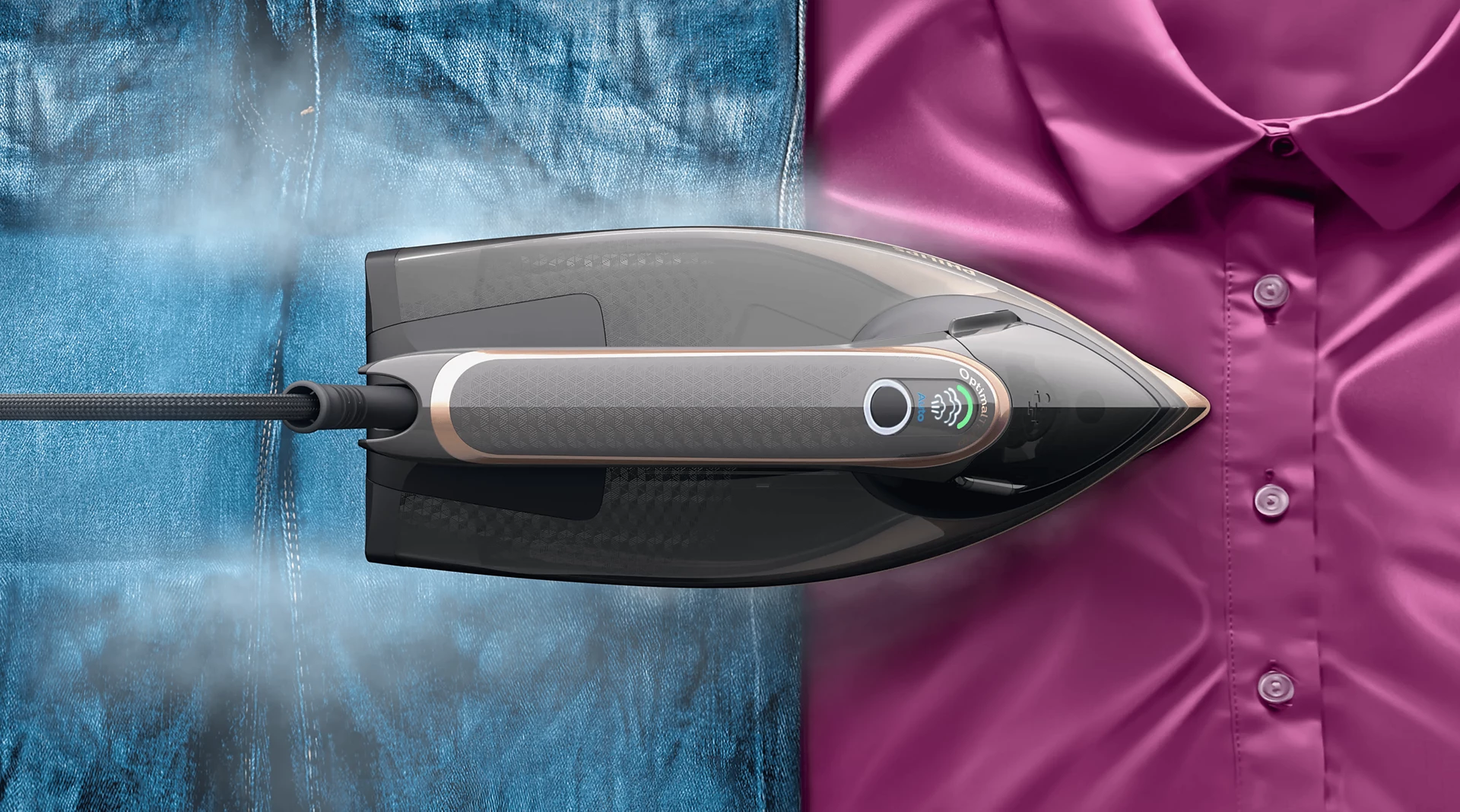 PHILIPS AZUR 8000 SERIES STEAM IRON 3000W BLACK-ROSE GOLD DST804186 - Image 5