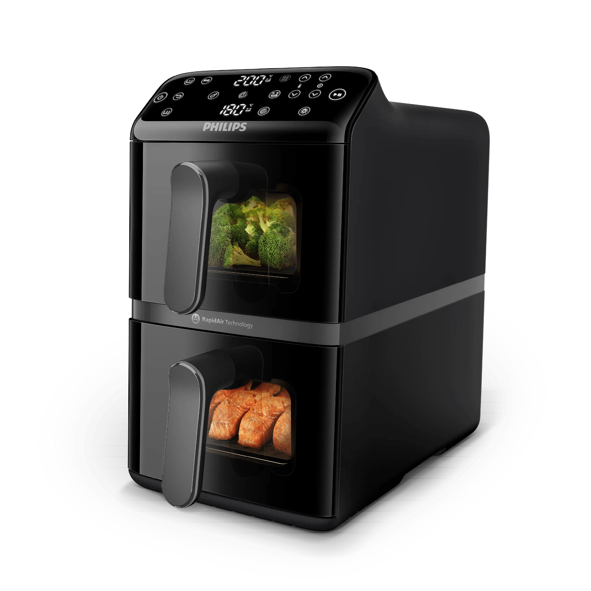 PHILIPS AIRFRYER 4000 SERIES STACKED DUAL BASKET BLACK NA46009 - Image 2