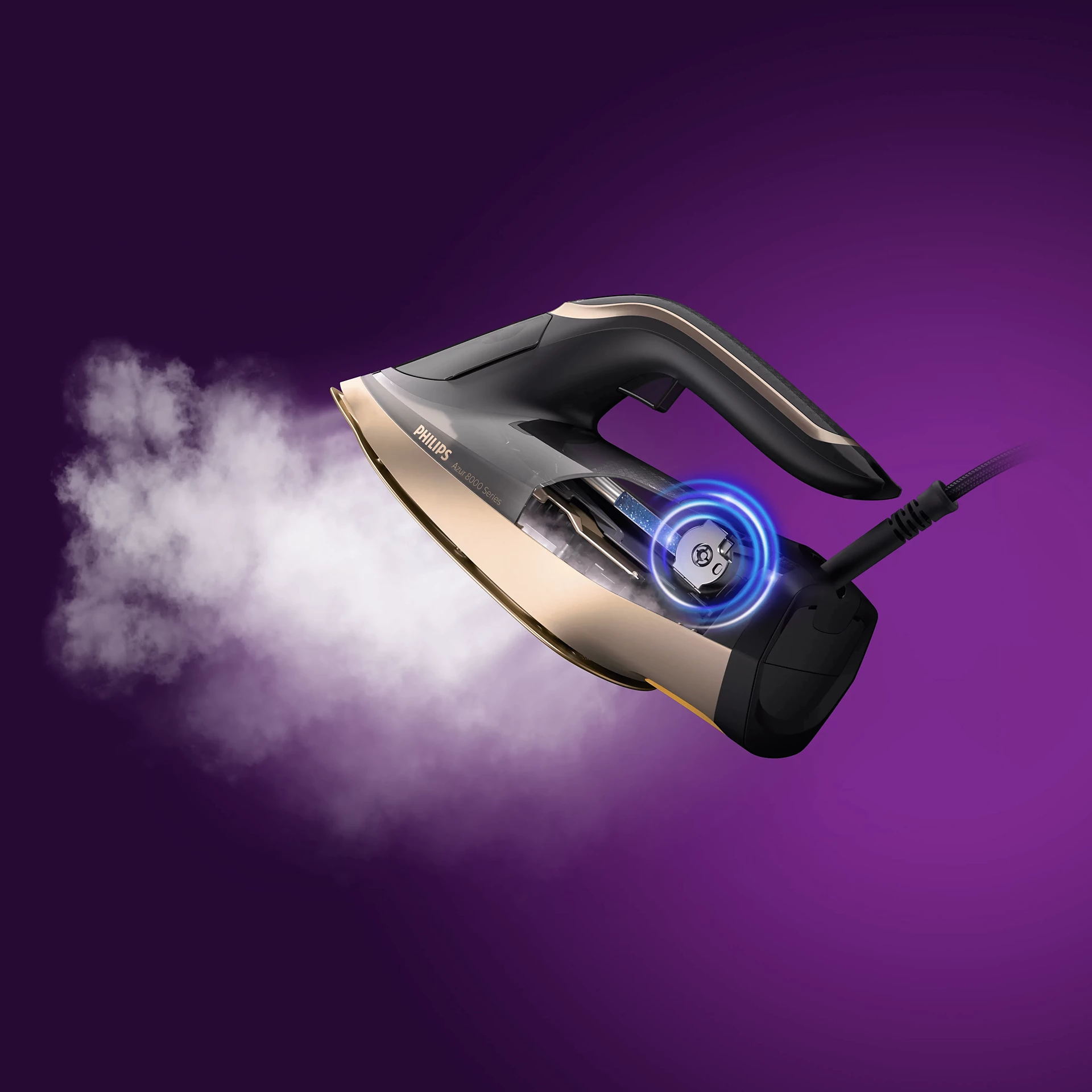 PHILIPS AZUR 8000 SERIES STEAM IRON 3000W BLACK-ROSE GOLD DST804186 - Image 9