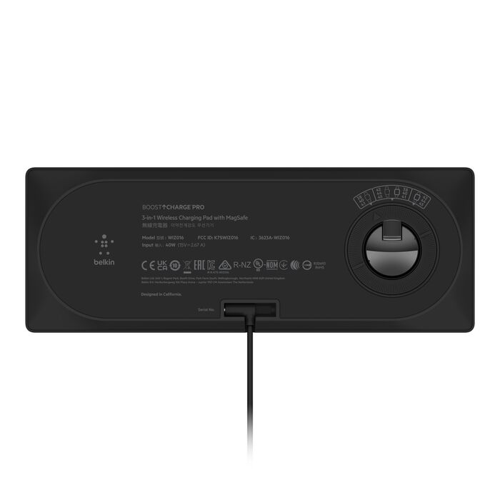 BELKIN BOOST CHARGE PRO 3 IN 1 WIRELESS CHARGING PAD WITH MAGSAFE BLACK WIZ016MYBK - Image 6