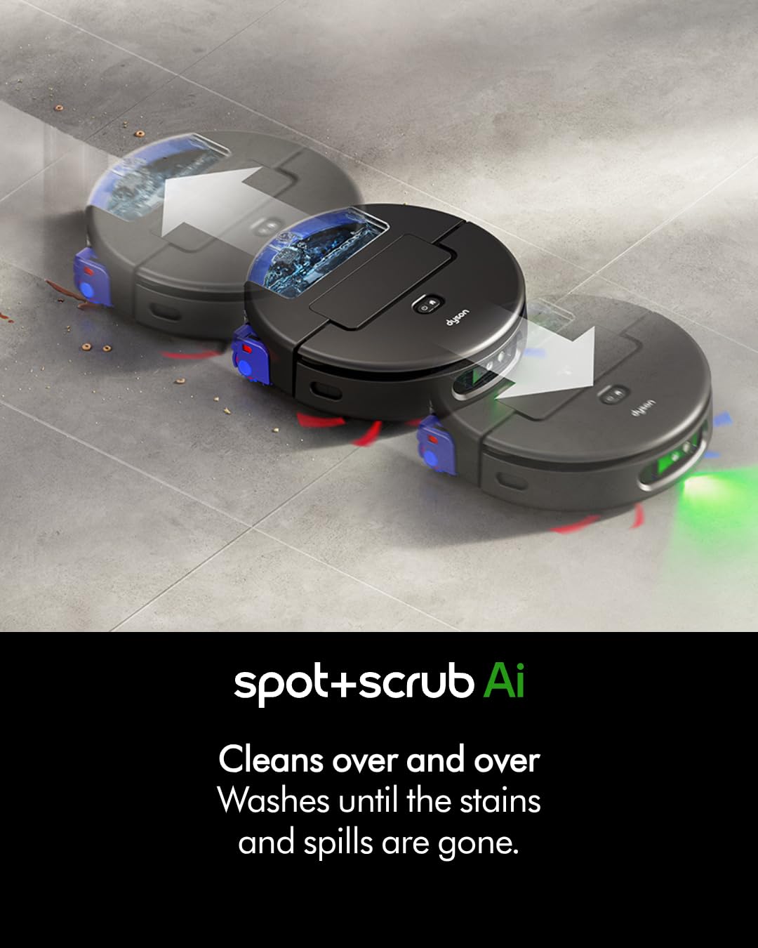 DYSON SPOT+SCRUB AI ROBOT VACCUM VACUUM CLEANER BLACK-BLUE RB05-A - Image 4