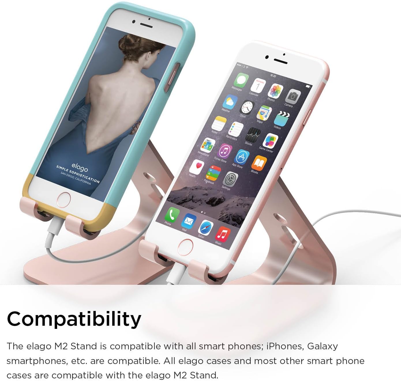 ELAGO ALUMINUM M2 STAND FOR SMART PHONES ROSE GOLD EL-M2-STAND-RGD - Image 4